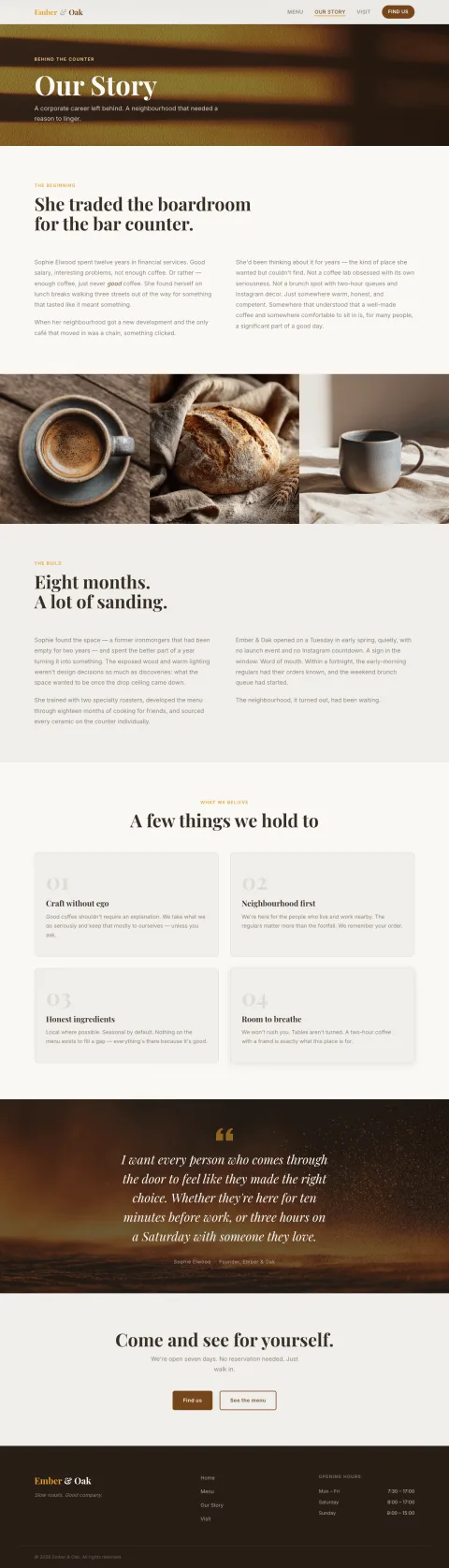 Ember & Oak — Our Story