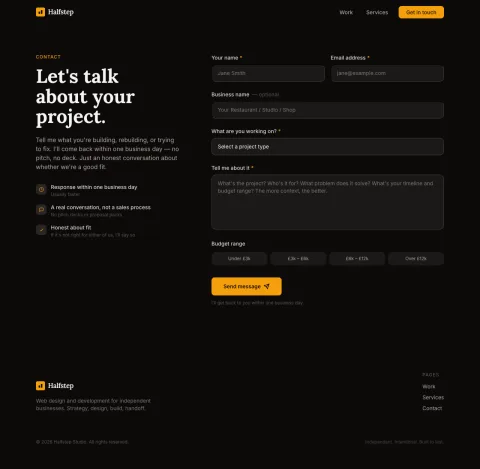 Halfstep — Contact