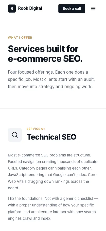 VoxelSite mobile — AI-generated services page